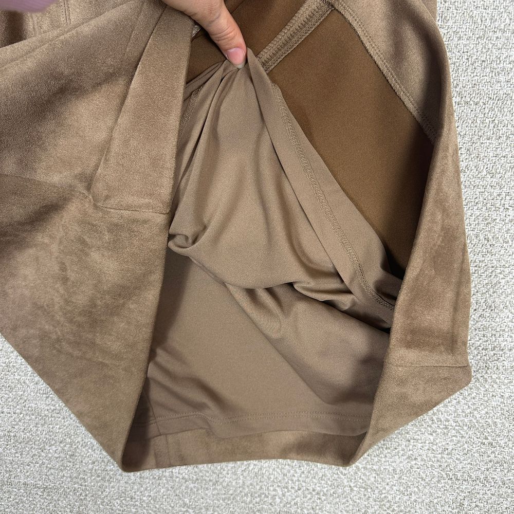 Ann Taylor Sz 14 Dress Boxy Sheath Brown Boho Fairy 90s Cottage Pockets Western - Picture 7 of 12